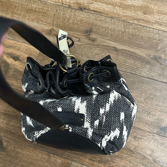 Lucky Brand Womens Bali Hai Sling Fabric Purse Black/White Geometric Pattern NWT - Picture 4 of 7